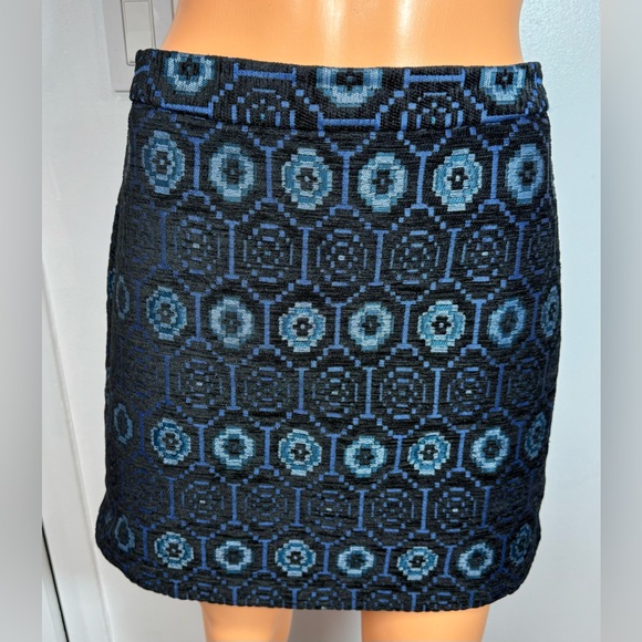 Zara‎ Black and Blue Geometric Mini Skirt - Picture 2 of 12